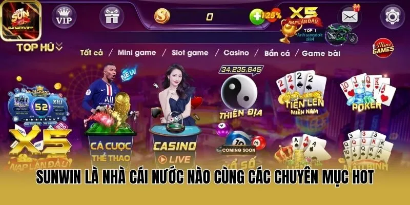 Sunwin là nhà cái nước nào cùng các chuyên mục hot